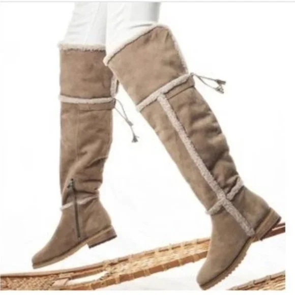 FRYE 6.5 Shearling Fur Lined Tamara OTK Over Knee Boots - Picture 5 of 5